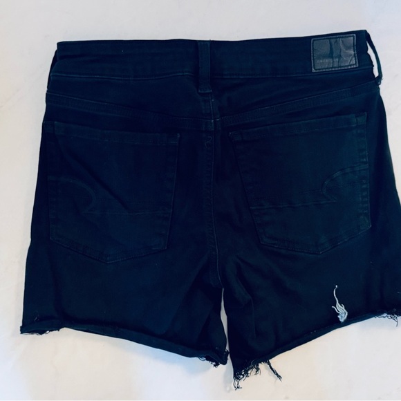 American Eagle Women's Black Denim Shorts - Picture 3 of 6